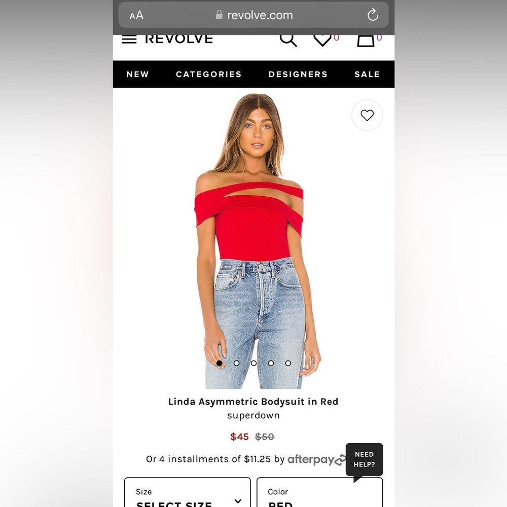 Revolve Red Bodysuit